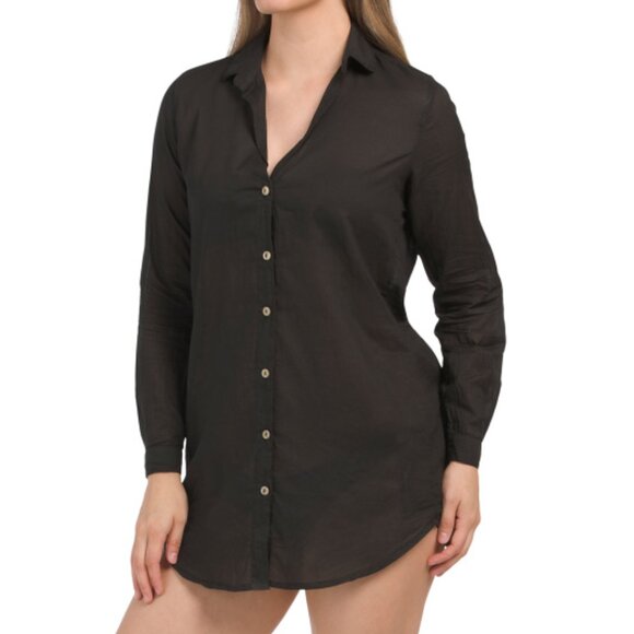 TOP VIX SWIMWEAR Brazil Made Solid Juliana Short Cover-up Top 100% cotton 364tn - Picture 1 of 2